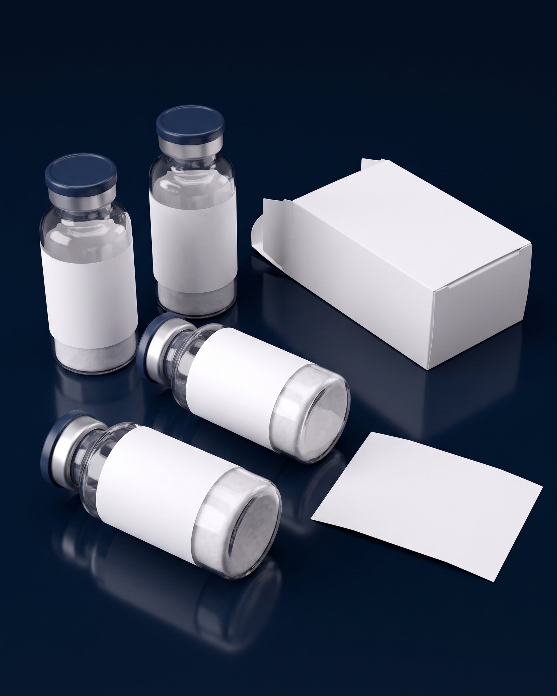 Rows of unlabelled vials on a filling line, ready to carry a partner brand.